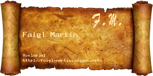 Faigl Martin névjegykártya